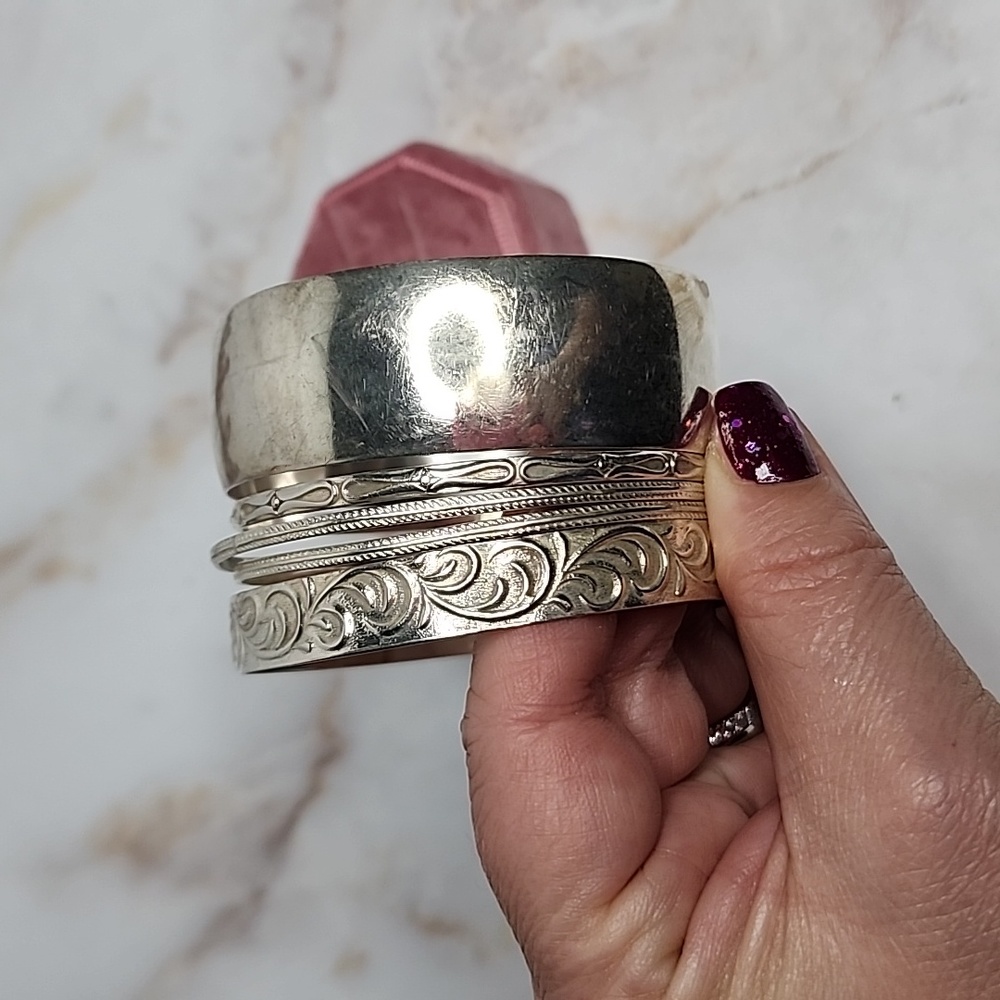 Sterling Silver Bangle Set Bundle - image 3